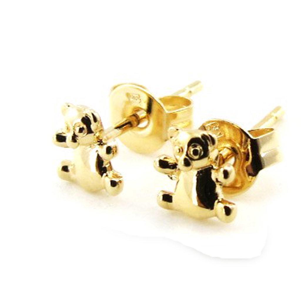 Les Trésors De Lily [F9208] - Gold Plated 'Teddies' Earrings - 5x5 Mm