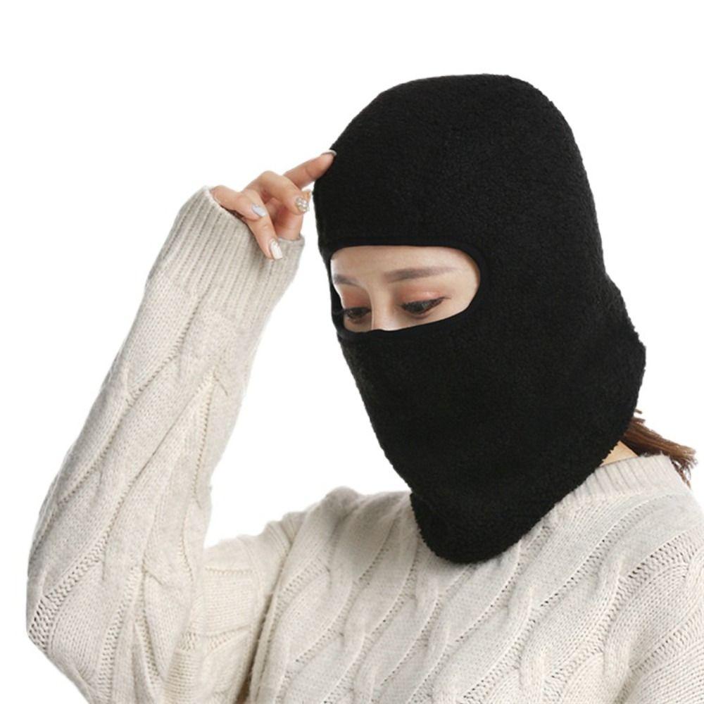 Neck Protection Face Mask Thickened Beanies Breathable Balaclava Cap  Ladies