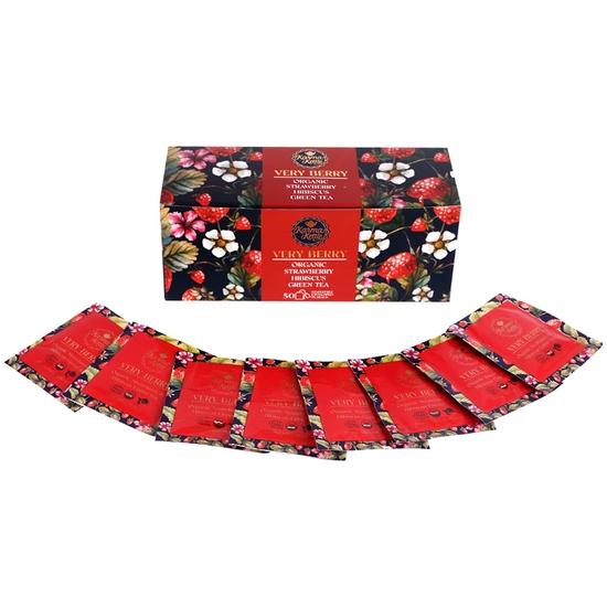 Karma Kettle Organic Very Berry Green Tea with Hibiscus & Berries, 50 Teabags, 100 gm – Refreshing Brew | Berry Detox Tea | Immunity Booster Tea
