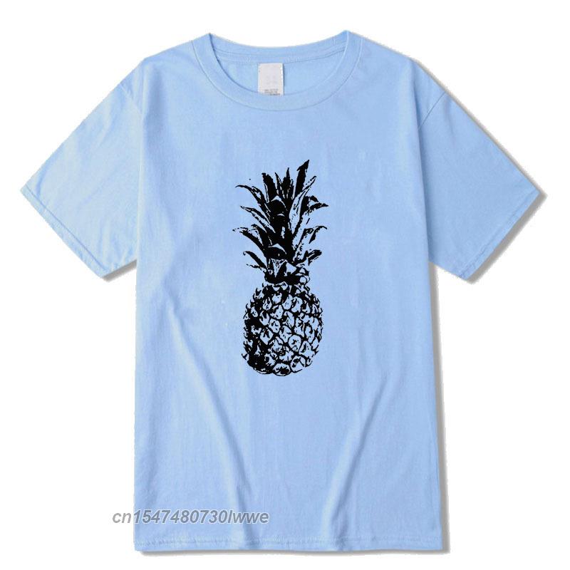 Cool Unisex Fashion Casual Top Quality 100 Cotton Loose Pineapple Printed T Shirt Casual Loose Cool Unisex T Shirt For Unisex