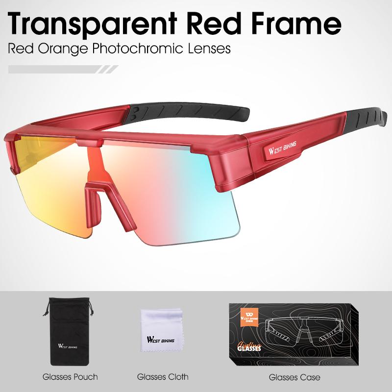 WEST BIKING Cycling Glasses Photochromic MTB Road Bike Glasses UV400 Protection Sunglasses Sport Polarized Eyewear Goggles
