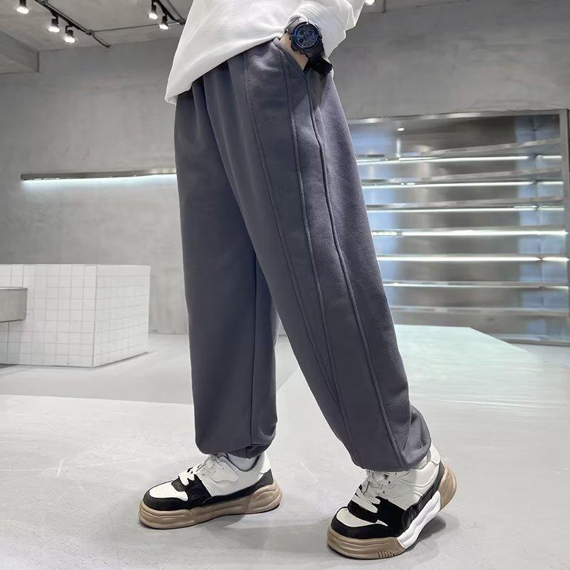 Boys Trousers New Middle and Large Children Wick Trousers Children Straight Loose Leisure Autumn Children's Clothing