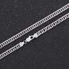 Luxury 100% 925 Sterling Silver Classic Chain Necklace For Men Fine Jewelry Length 50cm Necklaces Width 4/5/6mm Necklace
