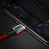 Fabric braided USB cable iPhone Lightning 18m red