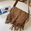 Imitation suede women's bag - camel