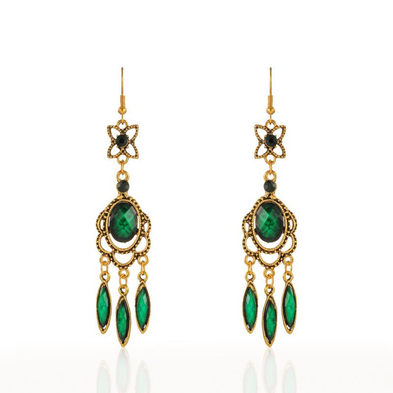 Ethnic Vintage Dangle Earrings for Women Tassel Waterdrop Earring Wedding Festival Jewelry Accessories
