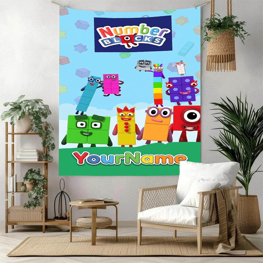 Numberblocks Custom Your Name Wall Decor Tapestry Art For Pet Memorial Birthdaywedding Party Backdrop Family Gift