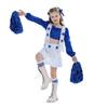 Детский костюм на Хэллоуин Костюм чирлидера Dallas Cowboys Костюм для выступлений девочек Синее платье чирлидера для девочек