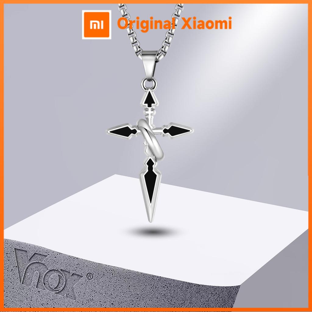 Xiaomi Vnox Кресты в форме стрелы на шею для мужчин и женщин, Крест с круглым кулоном, Стильные христианские молитвенные ожерелья