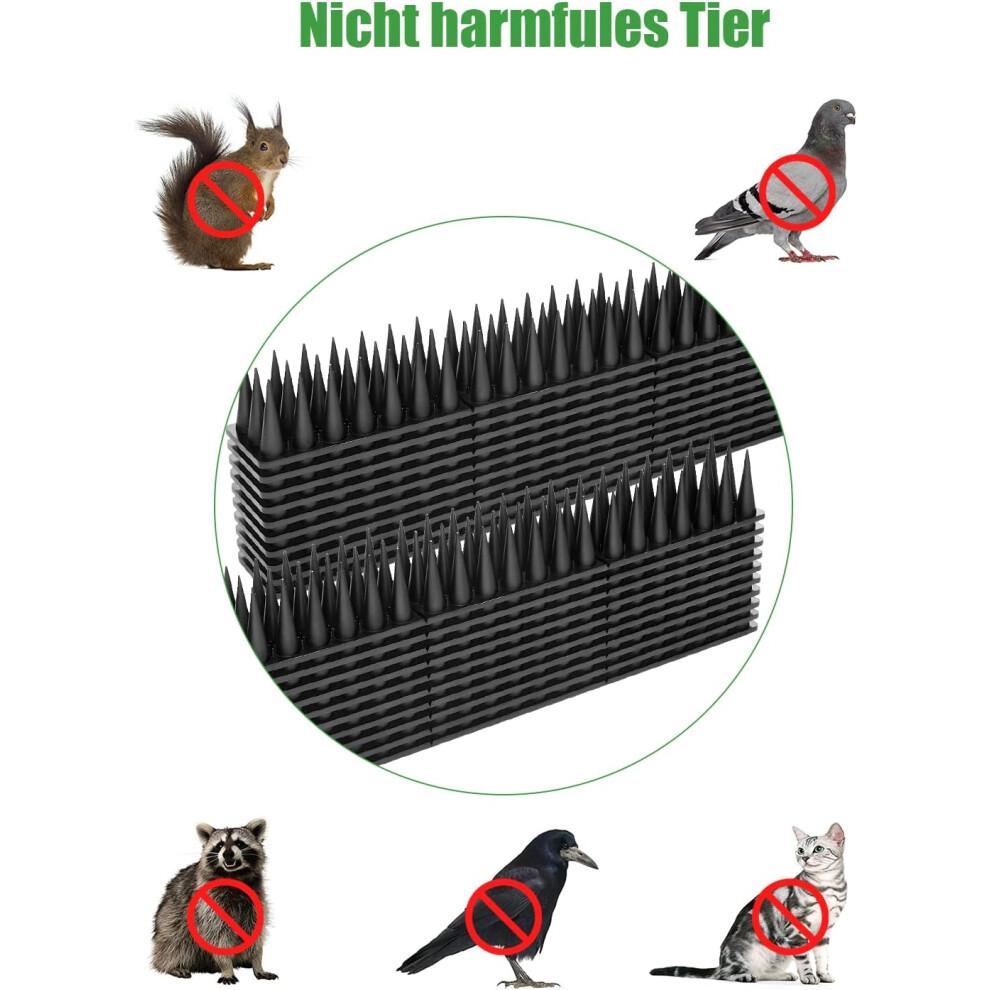 Dissuasion efficace, conception résistante aux intempéries, pics anti-oiseaux à 3 rangées pour la protection extérieure des clôtures, balcons,