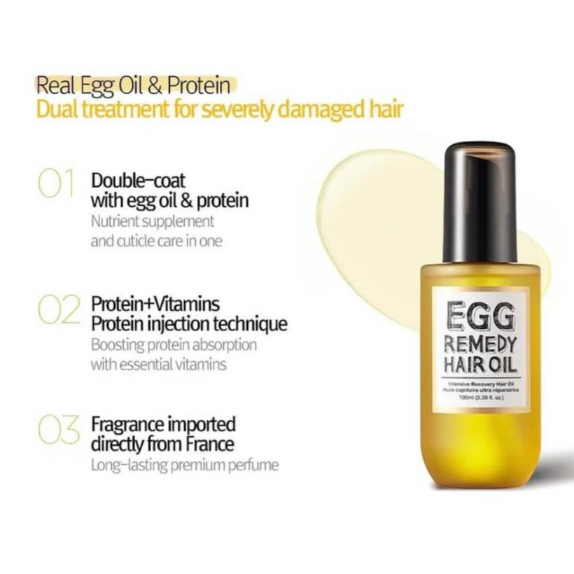 Too Cool For School Egg Remedy Hair Oil 100ml Nourishing Shine & Damage Care
