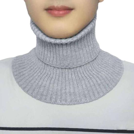 Men's Knitted Scarf Cold-Proof Versatile Keep Warmth All-match Solid Color Elastic Neck Cover for Winter