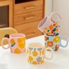 High Value Cute Flower Ceramic Mug Home Breakfast Cup Large Capacity Water Cup Office Cup Coffee Cup