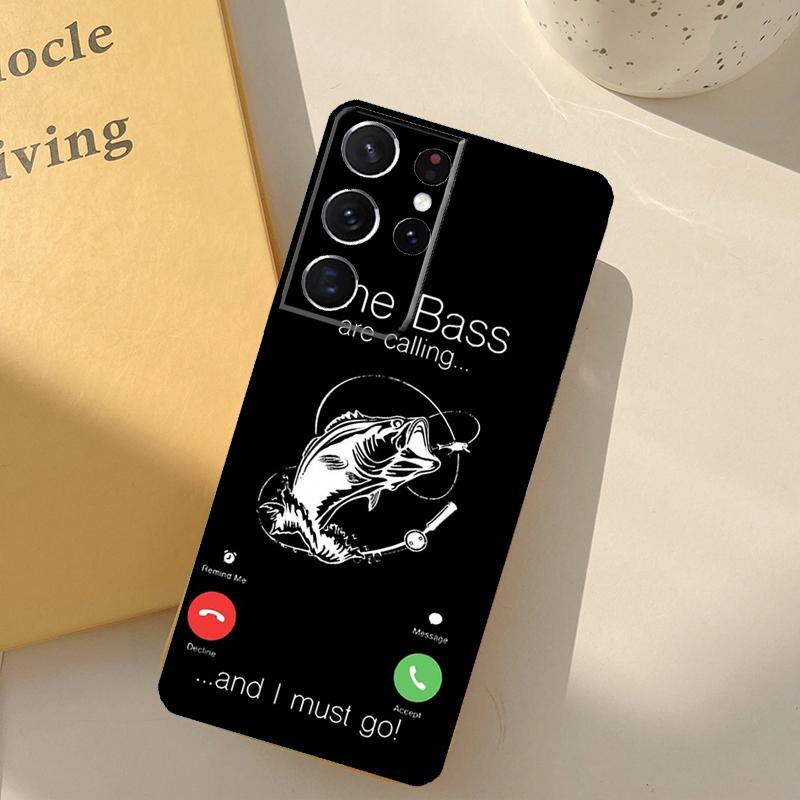 Carp Fish Fishing rod Hook Phone Case For Samsung Galaxy S23 S20 S21 S22 S24 S25 Ultra S9 S10 Plus S24 FE Cover Shell