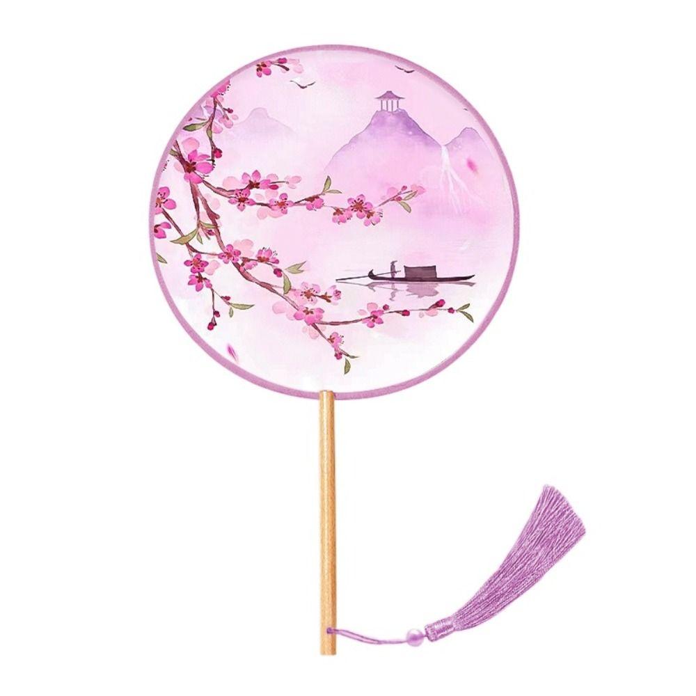 with Pendant Embroidery Fan Handheld Silk Fan Ink Painting Chinese Style Fan  Home Decor