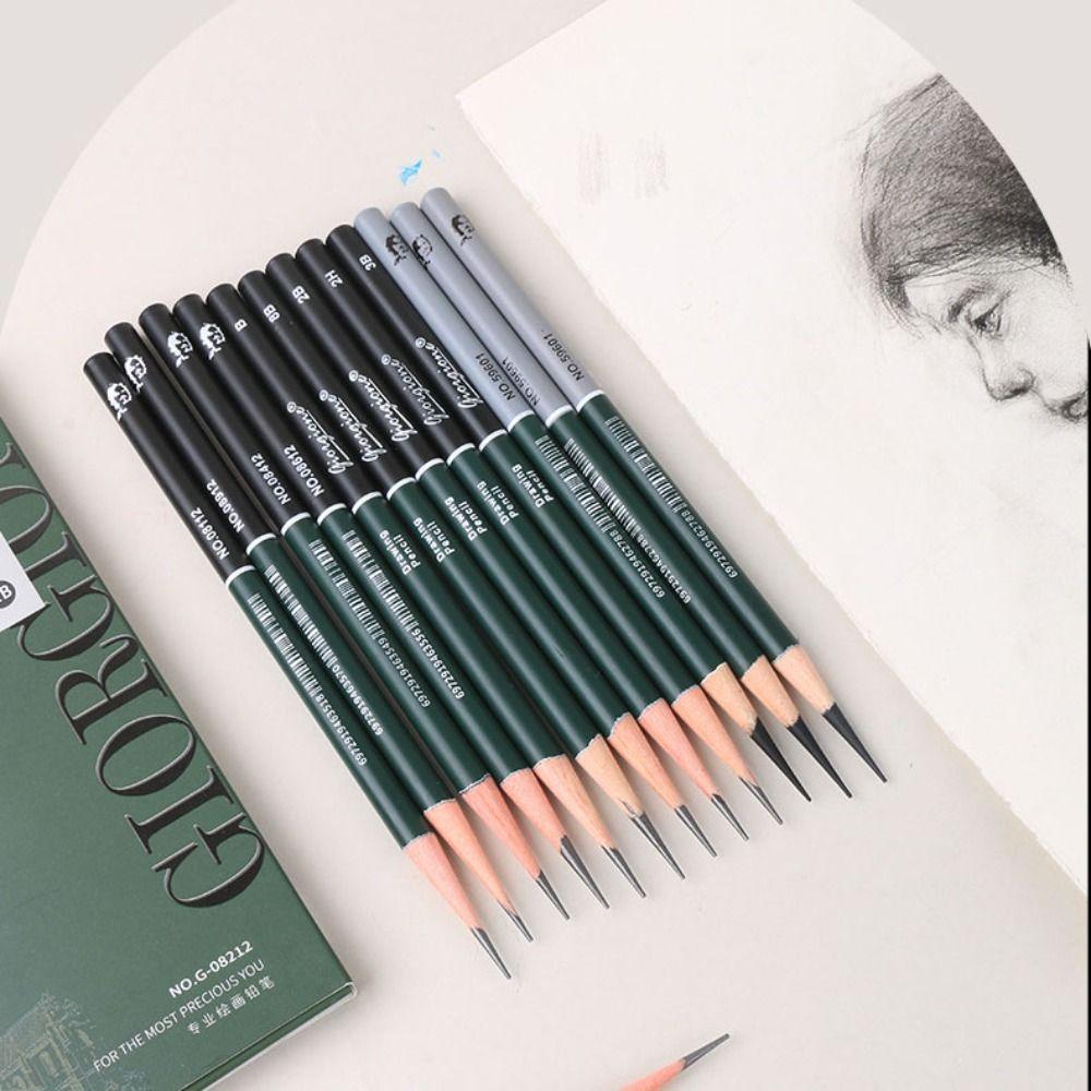 Graphite Mixed Charcoal Pencil Soft Drawing Pencil Set Sketching Pencil Details Processing