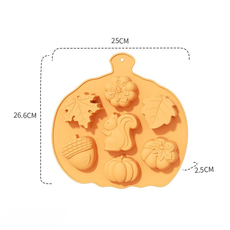 Несколько шоколадных силиконовых форм для самостоятельной выпечки тыквы на Хэллоуин, инструменты для приготовления конфет, печенья, тортов, декора для вечеринок, кухонных принадлежностей