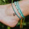 Foreign Trade New Rice Bead Anklet Bohemian Green Hand-woven Anklet Set 3-piece Small Turtle Anklet
