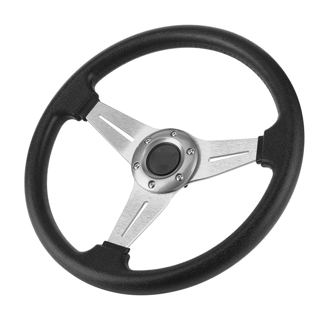 350mm14in Racing Car Drifting Steering Wheel Replacement Universal Modified AccessorySilver