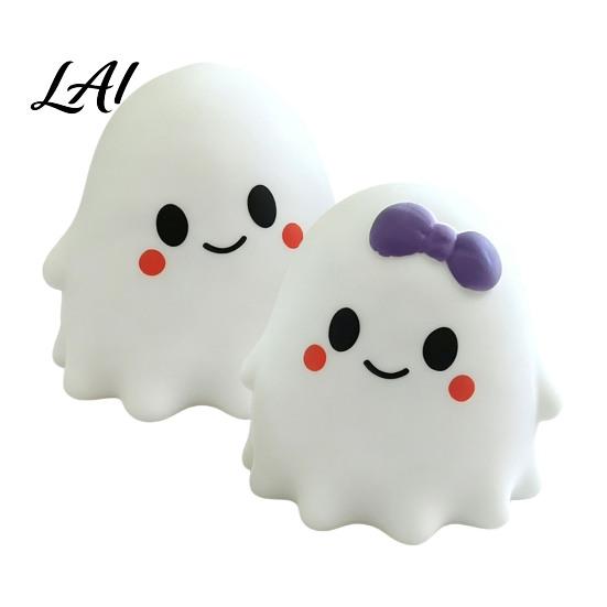 Stress Relief Gadget 1/2Pcs Halloween Cartoon Ghost Squeeze Toy Bow Desk Decompression Toy White Sensory Fidget for Kids Adults Party Favors Calming