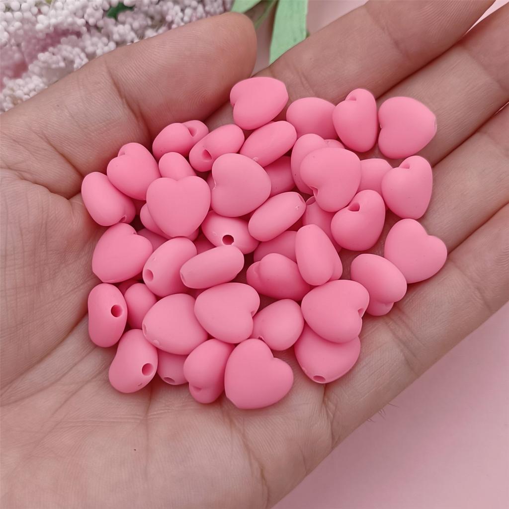 Однотонные резиновые бусины 11*10 мм, материалы для самостоятельного изготовления ювелирных изделий, аксессуары в форме сердца, 50 шт., модные бусины