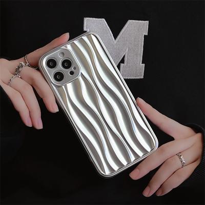 Ins Japan 3d Красочный матовый мягкий силиконовый чехол для телефона с рябью водой для Iphone 14 13 12 11 Pro Max Роскошный серебристый чехол для девочек