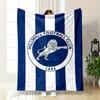 Millwall Football Club Lion Design Patterned blanket, flannel, suitable for all seasons, home decor, warm and cozy