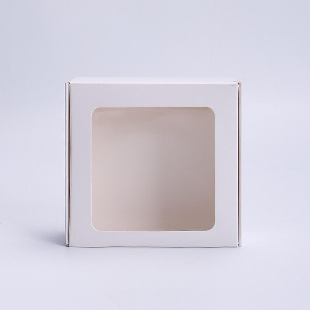 10pcs Kraft Paper Gift Box with Window Cookies Candy Packaging Box Wedding Birthday Party Supplies