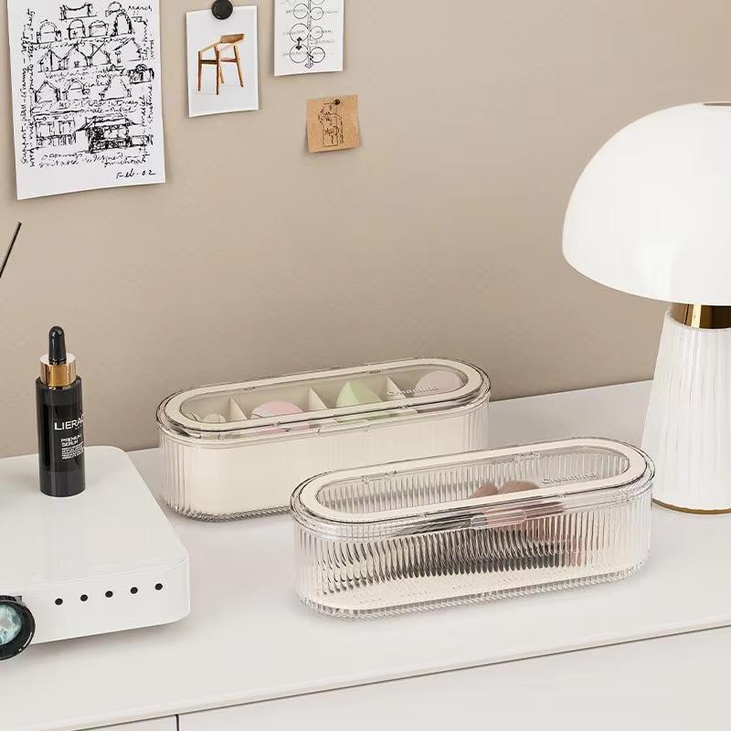 Eyebrow Pencil Organizer Organized Cosmetic Storage Bin Beauty Egg Holder Advanced Powder Puff Organizer For Makeup Studio