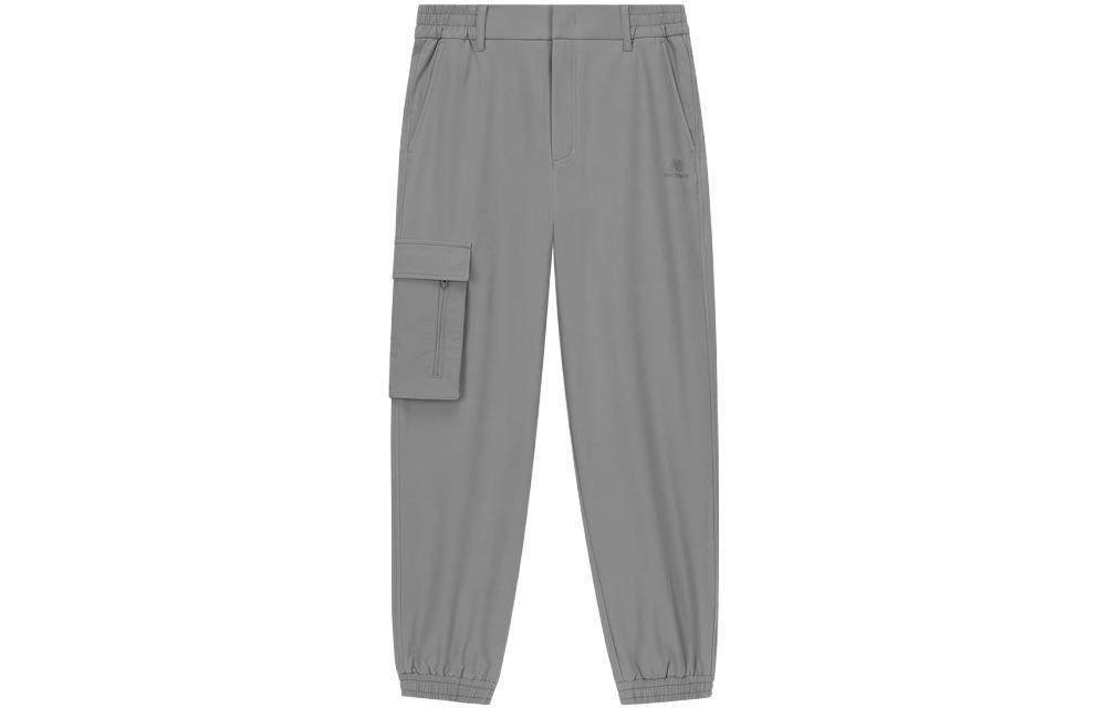 Men's Pants New Balance Knitted Sweatpants Men's Gray Moderate Cuffed Pants