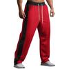Men's Summer Drawstring Casual Color Block Pants Men's Breathable Sports Trousers