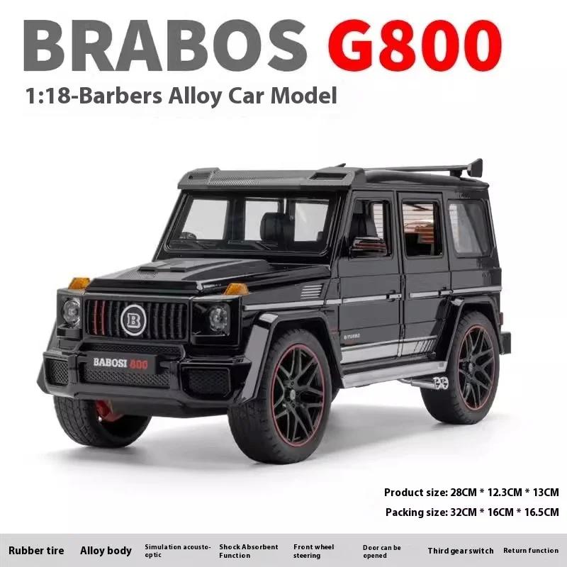 Large 1:18 Mercedes Benz Brabus G800 Ordinary Version Without Spray Alloy SUV Diecast Model Kids Gift Birthday Present For Boys