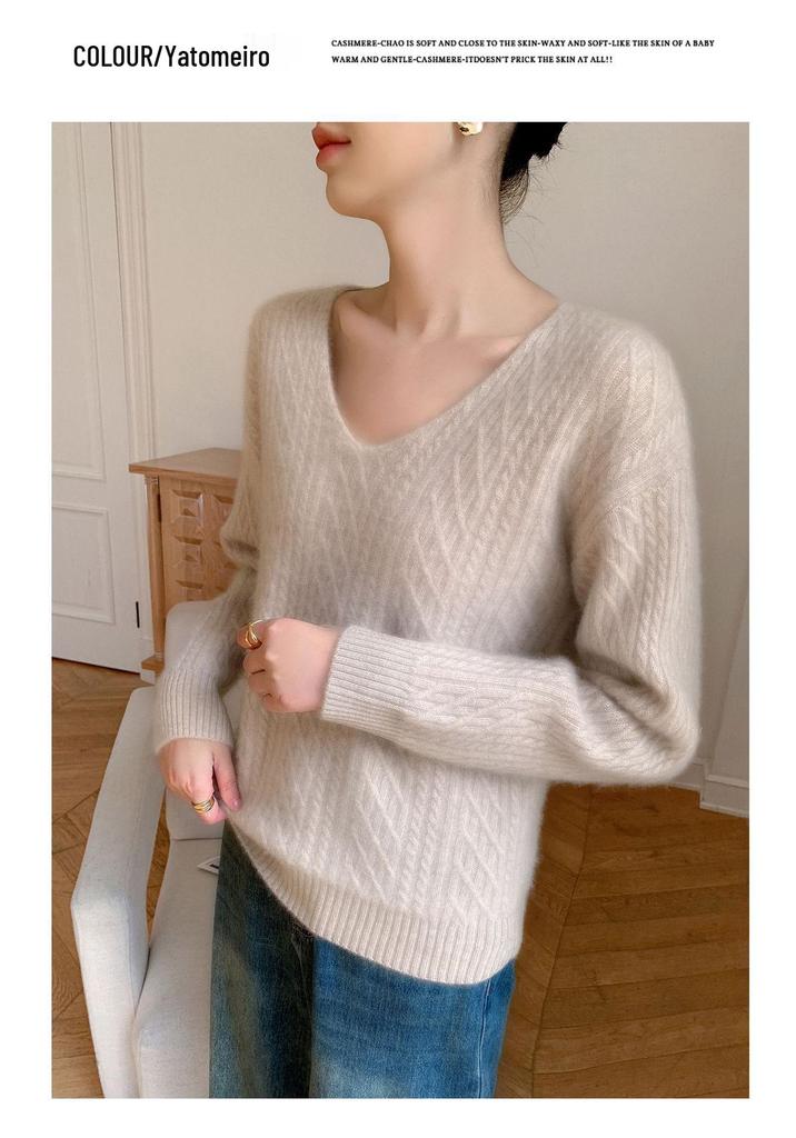 Women's Cozy Cashmere Jacquard Sweater - Warm, Fashionable & Versatile Knitwear