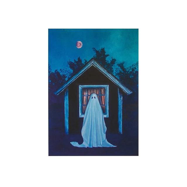 Vintage Midnight Conjuration And Spooky Ghost Wall Art Canvas Painting Halloween Magic Witch Spellbook Art Poster Print
