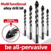 Многофункциональная ручная дрель Керамическая плитка Бетон Настольная дрель Стекло Железный лист Нержавеющая сталь Специальный треугольник для пробивки Сплав Сверло