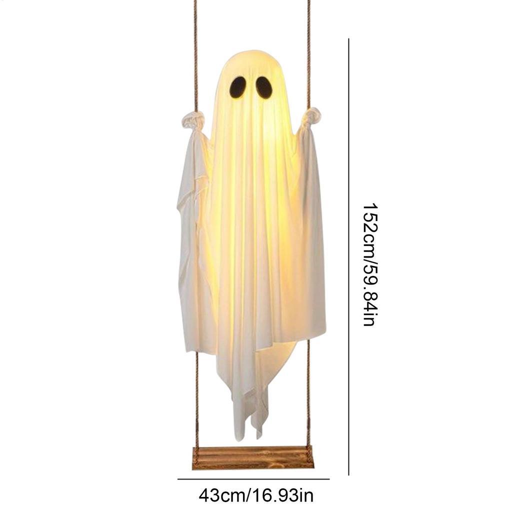 59.84X16.93 Inches Halloween Ghosts Holiday Decor Ghost with LED Lights Halloween Horror Props Home Decorations Hanging