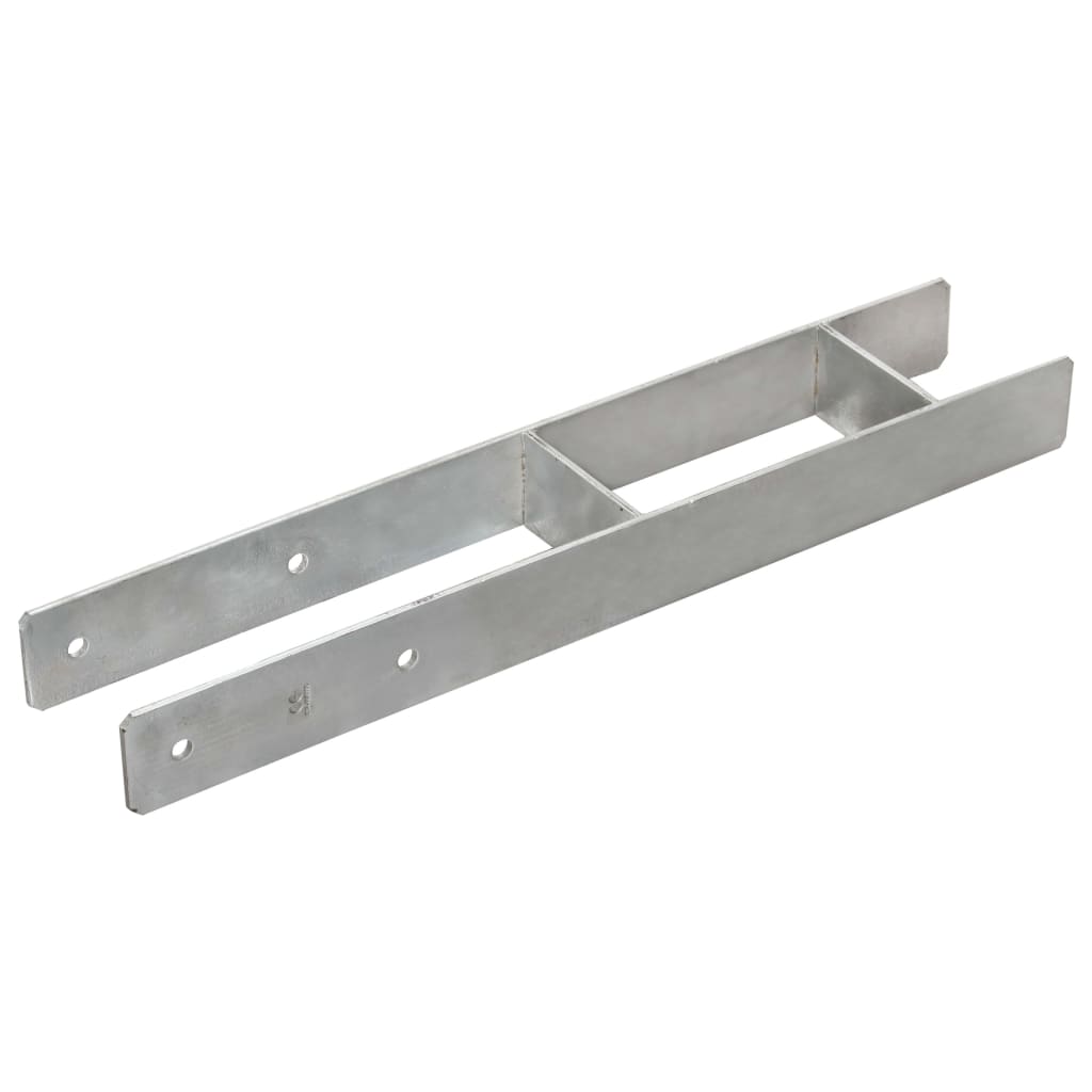 Vidaxl Kotwy Do Słupków, 6 Szt., Srebrne, 10 X 6 X 60 Cm, Stal