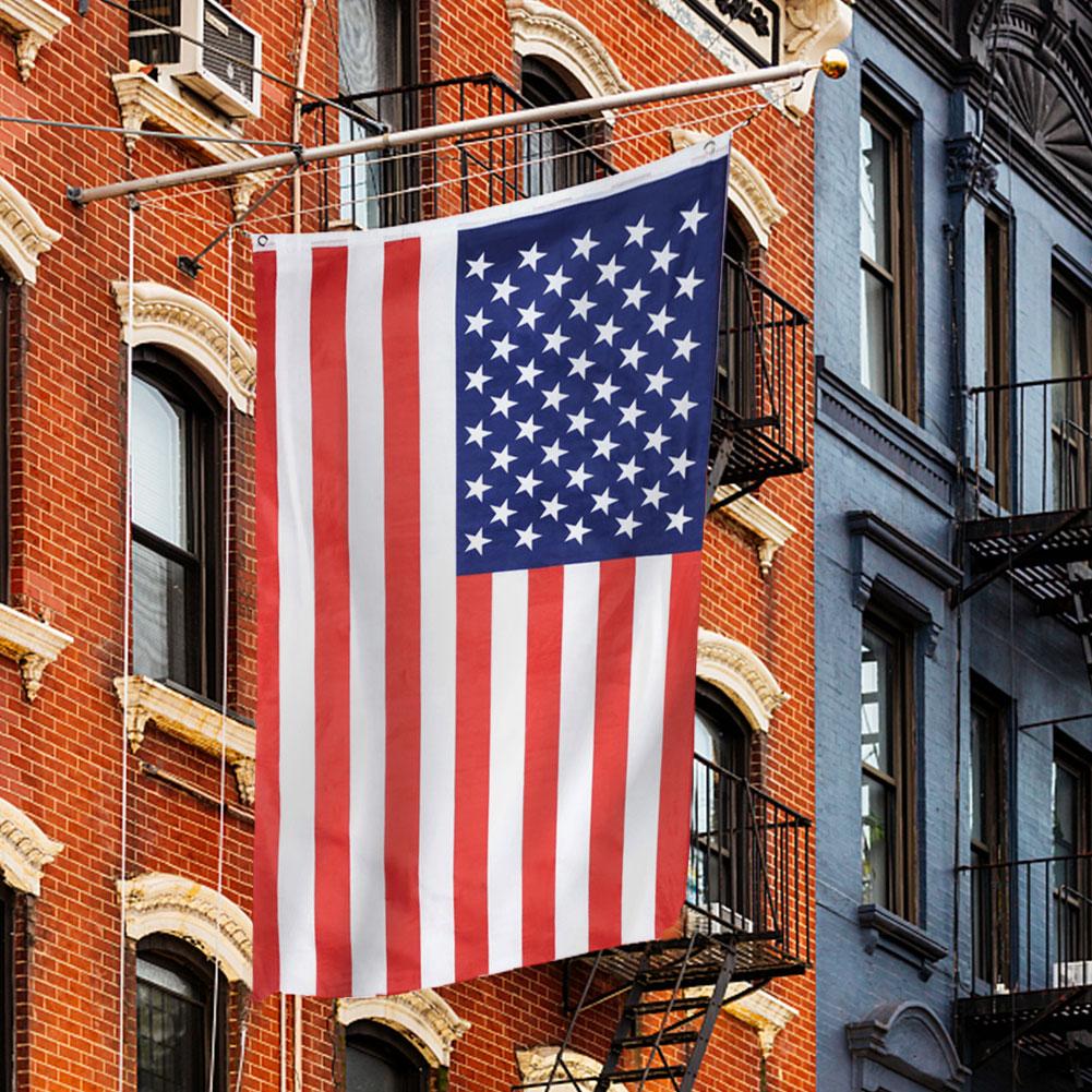 90x150cm Waterproof Polyester Embroidered Stars Sewn Stripes USA American Flag Independence Day Flag US National Flag 1-5Pcs
