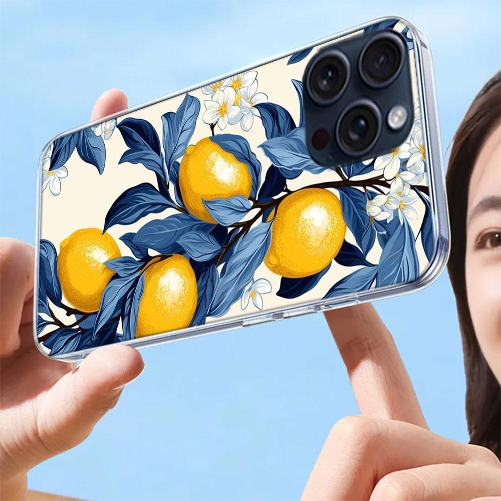 Mediterranean Lemon Clear Phone Case For Iphone 17 Air 16 Pro Max 15 Pro 14 Plus 17E 16E 11 13 12 Mini Cover Cases Fundas Cell T