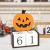 Деревянный календарь обратного отсчета на Хэллоуин, Адвент-календарь на Хэллоуин, тыква ручной работы, замок-призрак, настольное украшение