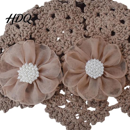 Дышащая летняя шляпа Вязаная панама Ажурная крючком 3D Цветы, приятные для кожи, в качестве украшения
