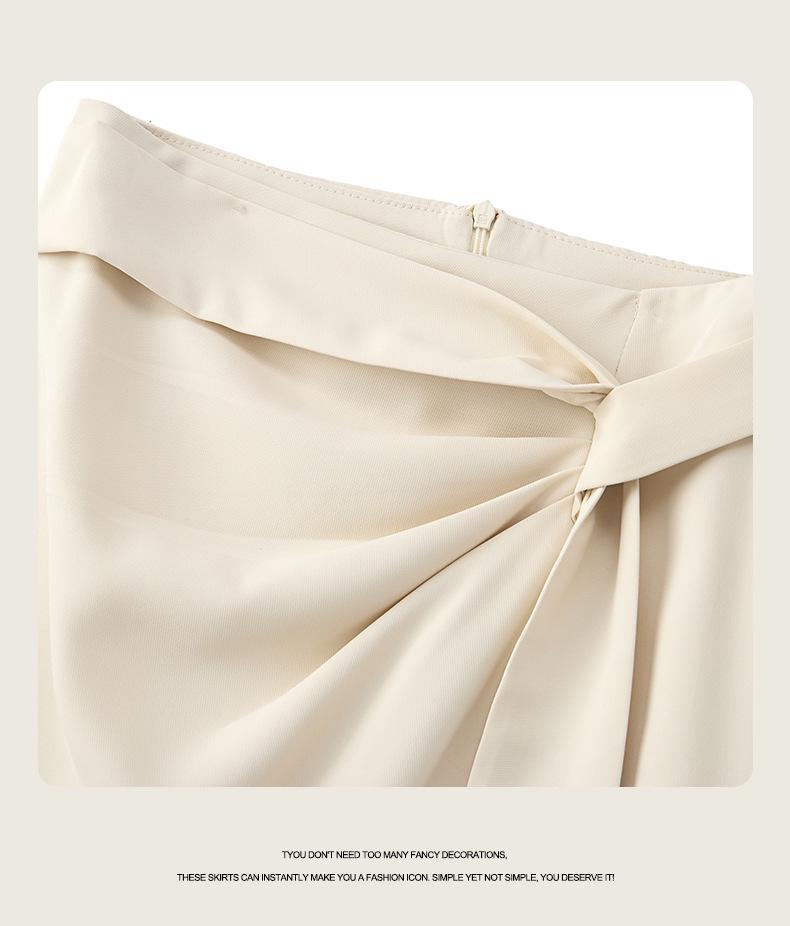 Gray High-Waist Irregular Slit Midi Bodycon Skirt for Women - Autumn 2026 Fashion