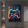 Неоновый красочный геймерский контроллер, крутой игровой настенный художественный холст, живопись, поп-арт, постеры и принты, декор для комнаты, подарок, Cuadros, без светодиода