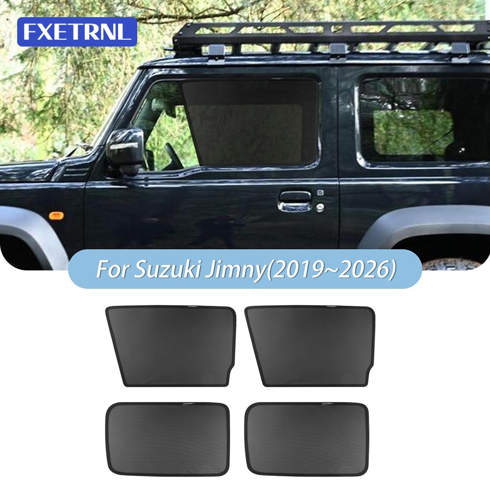 Magnetic Mesh Car Window Sunshade for Suzuki Jimny JB64 JB74 JC74 2019-2024 2025 2026 3/5 Doors Front Rear Side Quarter Window