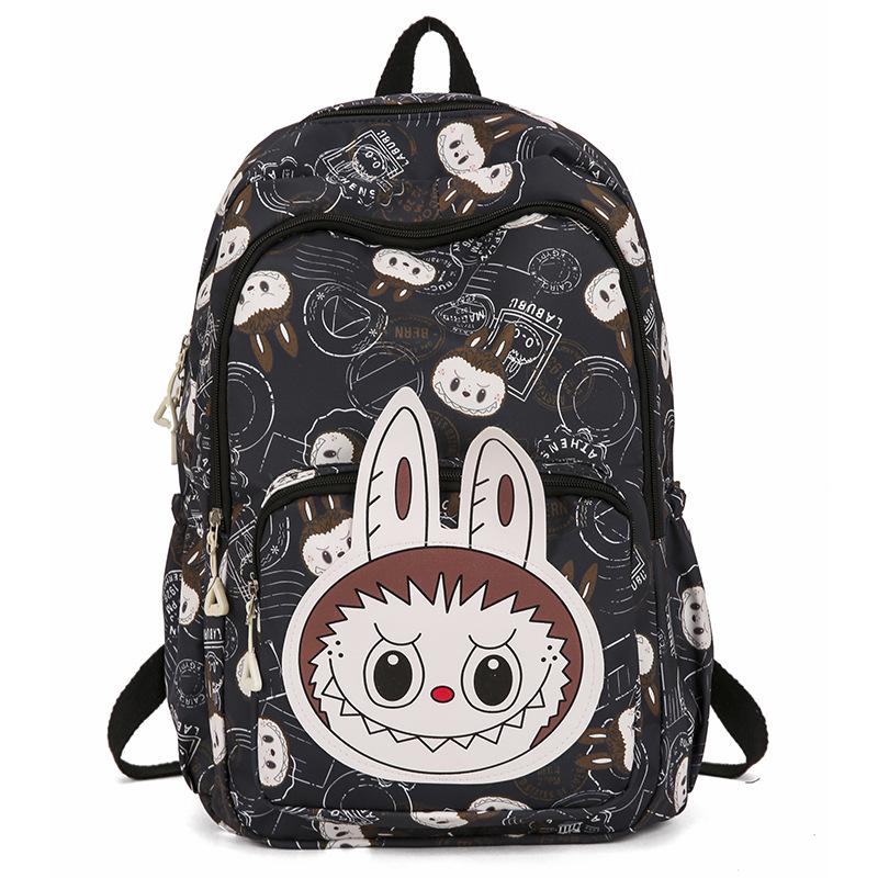 Labubu Школьный Рюкзак Инс Модный Универсальный С Принтом Рюкзак Большой Вместимости Женский Милый Мультяшный Для Учеников Средней Школы