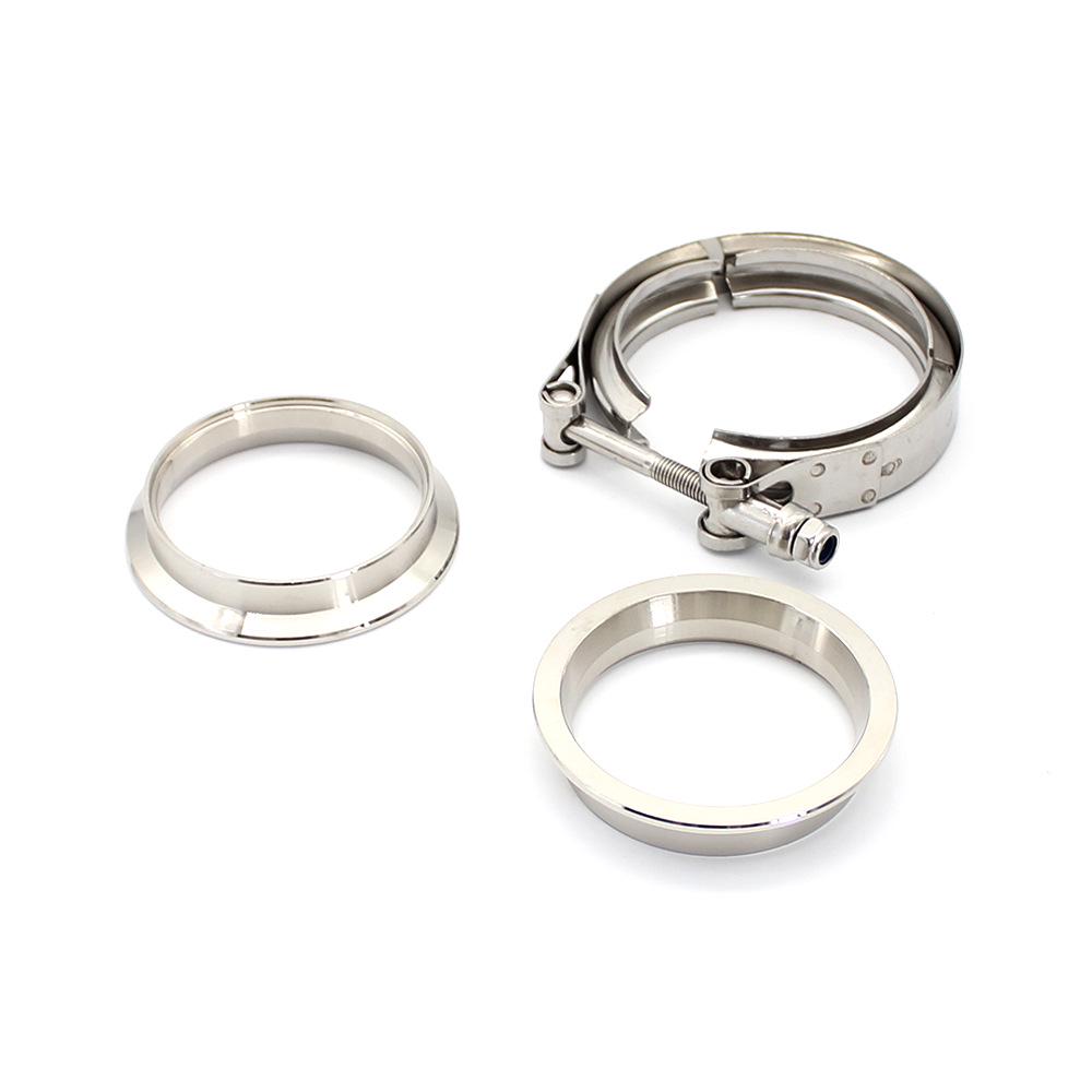 Universal Stainless Steel Car Exhaust Pipe Clamp with V-Type Buckle Flange – 304 Grade