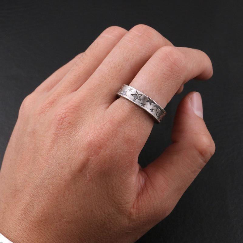 Кольцо-звезда граффити для мужчин и женщин, высококлассное ретро хип-хоп кольцо со смайликом для пар с регулируемыми ручными аксессуарами и подарками
