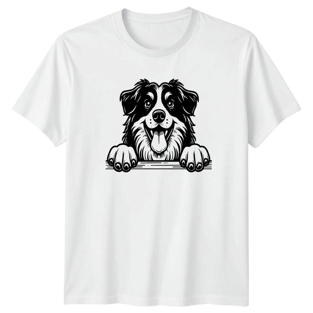 Happy Dog Paws Peeking Dogs Animals Unisexs Tee Unisexs TShirt Graphic Top