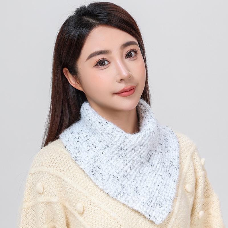 1 шт. модный кашемировый вязаный треугольный шарф с поддельным воротником зимний теплый мягкий ветрозащитный однотонный