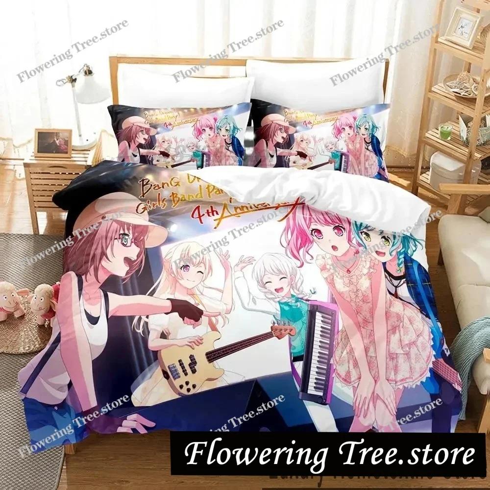 3D Принт BanG Dream Аниме Девушки Группа Вечеринка Постельное Белье Мальчики Девочки Полуторный Двуспальный Кинг Сайз Пододеяльник Наволочка Кровать мальчики Взрослый